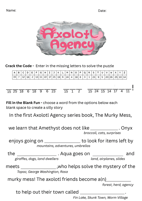 Crack the Code and Story Fun activity sheet thumbnail