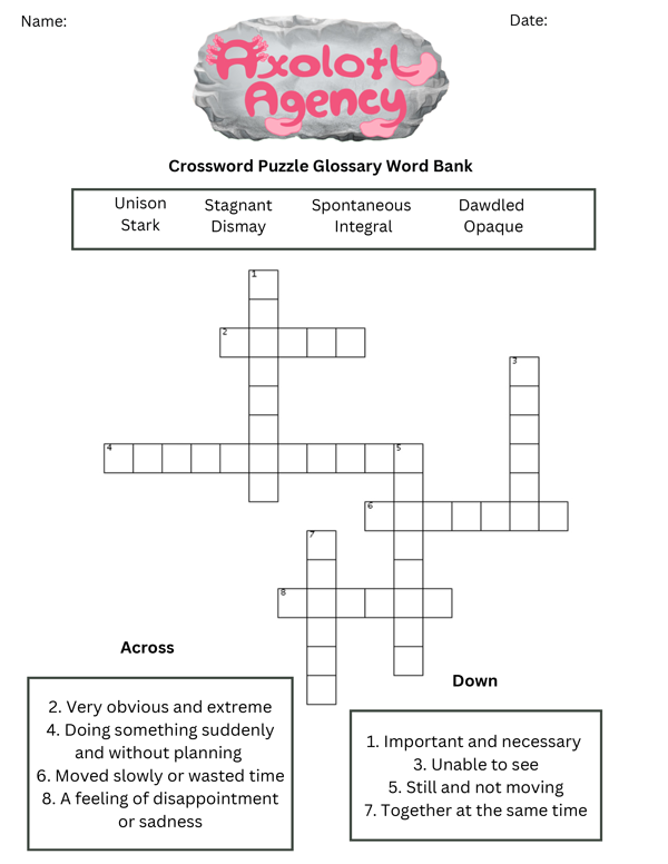 Crossword Puzzle activity sheet thumbnail